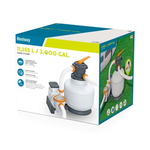 Pompa Piaskowa BESTWAY 58486 FLOWCLEAR 11355L/h + Złączki + Węże Pompa Piaskowa BESTWAY 58486 FLOWCLEAR 11355L/h + Złączki + Węże