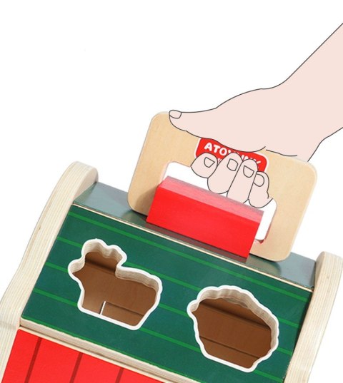 Drewniany Sorter Farma Kostka Edukacyjna Ze Zwierzętami