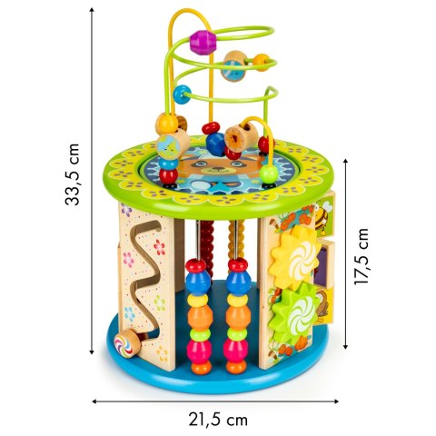 Drewniana Kostka Edukacyjna ECOTOYS Łowienie Ryb, Zegar, Labirynt, Sorter I Gry