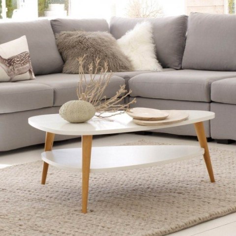 Nowoczesny Stolik Kawowy – Drewniane Nogi, Styl Skandynawski ModernHome Nowoczesny Stolik Kawowy – Drewniane Nogi, Styl Skandynawski ModernHome