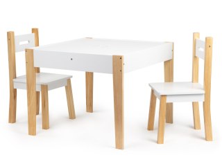 Komplet Stolik Z Krzesełkami ECOTOYS Organizer Tablica Skandynawski