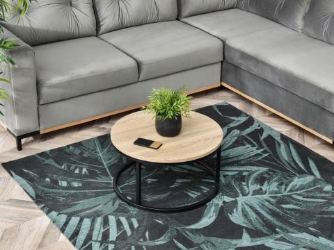 Stolik Kawowy Loftowy Industrialny – Średnica 60 Cm, Metalowy Stelaż ModernHome Stolik Kawowy Loftowy Industrialny – Średnica 60 Cm, Metalowy Stelaż ModernHome