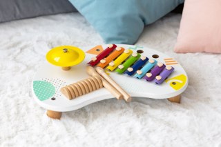 Drewniany Stolik Muzyczny Z Instrumentami – Cymbałki, Tarka, Talerz ECOTOYS