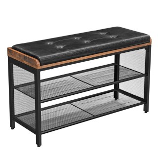 Szafka Na Buty Z Siedziskiem Industrialna LOFT 80x30x48 cm Rustykalny Brąz
