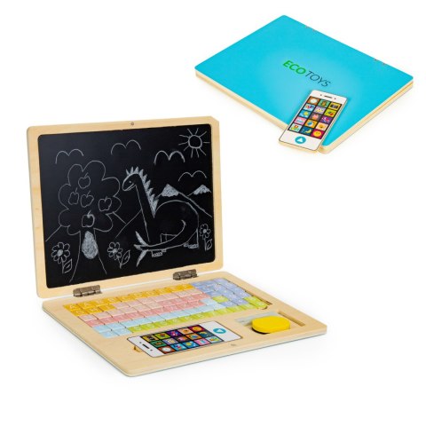 Edukacyjny Laptop dla Dzieci Magnetyczny Kredowy ECOTOYS 2w1 Edukacyjny Laptop dla Dzieci Magnetyczny Kredowy ECOTOYS 2w1