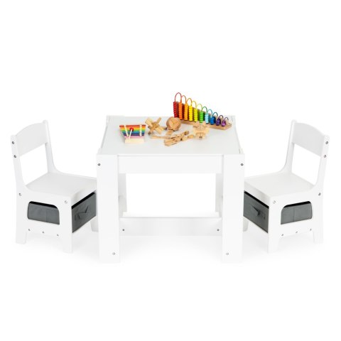 Komplet Mebli Dziecięcych Drewnianych ECOTOYS – Stolik z Tablicą i Krzesła