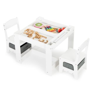 Komplet Mebli Dziecięcych Drewnianych ECOTOYS – Stolik z Tablicą i Krzesła