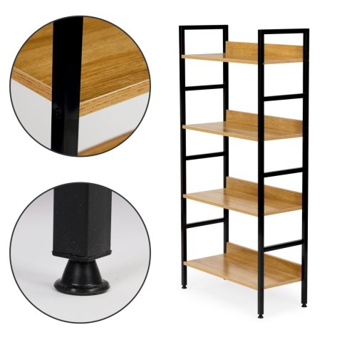 Regał ModernHome Loft – Metalowy Stelaż, MDF, Do Salonu i Sypialni Regał ModernHome Loft – Metalowy Stelaż, MDF, Do Salonu i Sypialni