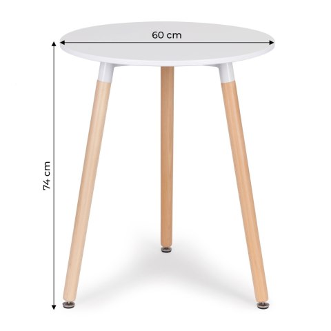 Nowoczesny Stolik Skandynawski 60 Cm – Bukowe Nogi, Matowy Blat ModernHome Nowoczesny Stolik Skandynawski 60 Cm – Bukowe Nogi, Matowy Blat ModernHome