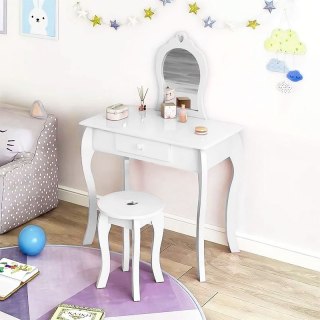 Drewniana Toaletka Z Taboretem ECOTOYS – Idealna Dla Małych Księżniczek