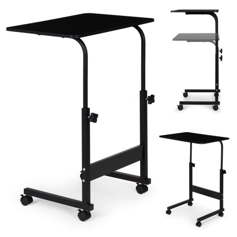 Mobilne Biurko Do Laptopa ModernHome – Regulowana Wysokość, Kółka, Czarny