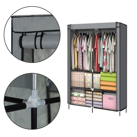 ModernHome Szafa Garderoba Tekstylna Materiałowa 106x43,5x174 cm ModernHome Szafa Garderoba Tekstylna Materiałowa 106x43,5x174 cm