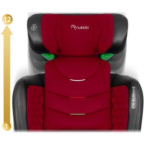 Fotelik samochodowy Nukido Louis ISOFIX i-Size (15-36 kg) - czerwony Fotelik samochodowy Nukido Louis ISOFIX i-Size (15-36 kg) - czerwony