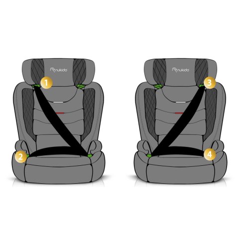 Fotelik samochodowy Nukido Louis ISOFIX i-Size (15-36 kg) - szary Fotelik samochodowy Nukido Louis ISOFIX i-Size (15-36 kg) - szary
