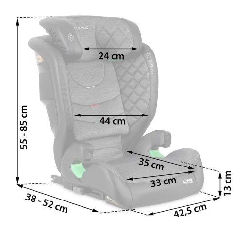 Fotelik samochodowy Nukido Louis ISOFIX i-Size (15-36 kg) - szary Fotelik samochodowy Nukido Louis ISOFIX i-Size (15-36 kg) - szary