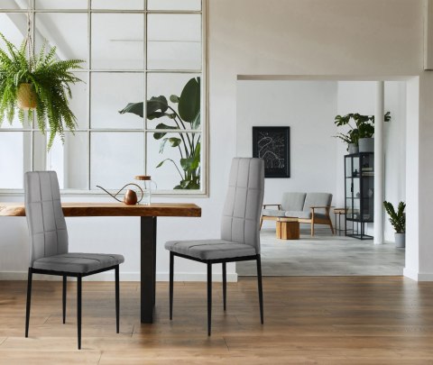 Zestaw krzesła tapicerowane do jadalni i salonu 4 sztuki szare ModernHome Zestaw krzesła tapicerowane do jadalni i salonu 4 sztuki szare ModernHome
