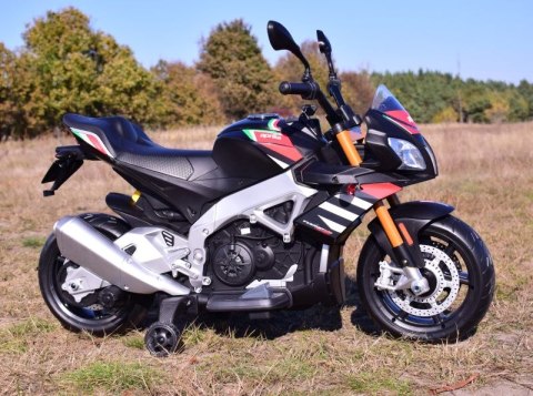 Motocykl Elektryczny APRILIA TUONO V4 – Miękkie Koła EVA, Silniki 45W, Światła LED Motocykl Elektryczny APRILIA TUONO V4 – Miękkie Koła EVA, Silniki 45W, Światła LED