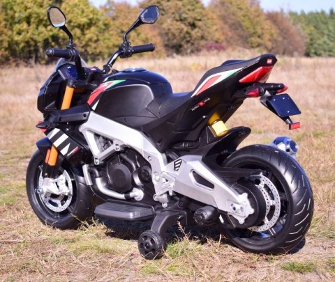 Motocykl Elektryczny APRILIA TUONO V4 – Miękkie Koła EVA, Silniki 45W, Światła LED Motocykl Elektryczny APRILIA TUONO V4 – Miękkie Koła EVA, Silniki 45W, Światła LED