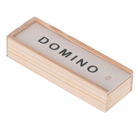 Domino drewniane gra rodzinna edukacyjna z etui klocki z drewna do gry