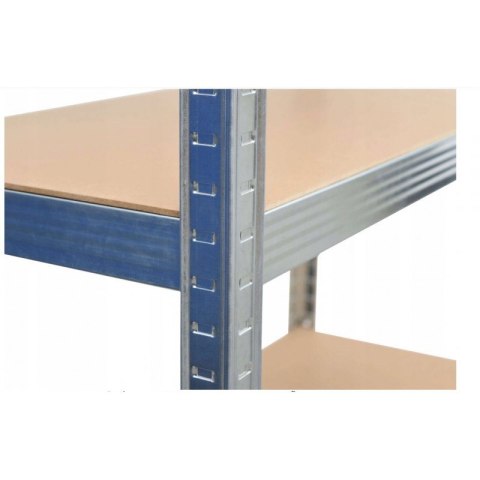 Narożny Regał Magazynowy 180x90x30 cm – Stal Ocynkowana, MDF Narożny Regał Magazynowy 180x90x30 cm – Stal Ocynkowana, MDF