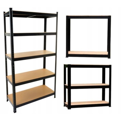 Regał Magazynowy 180x90x30 cm – Stal Ocynkowana, MDF Regał Magazynowy 180x90x30 cm – Stal Ocynkowana, MDF