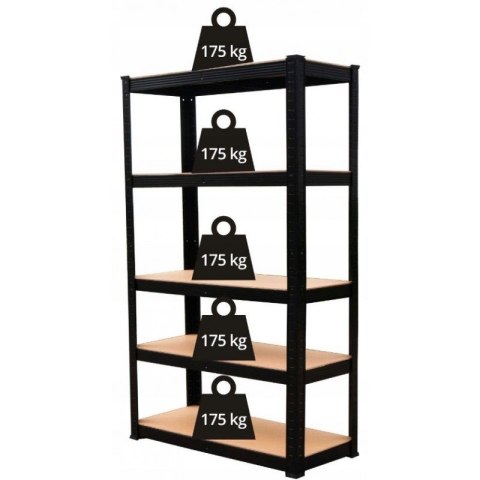 Regał Magazynowy 180x90x30 cm – Stal Ocynkowana, MDF Regał Magazynowy 180x90x30 cm – Stal Ocynkowana, MDF