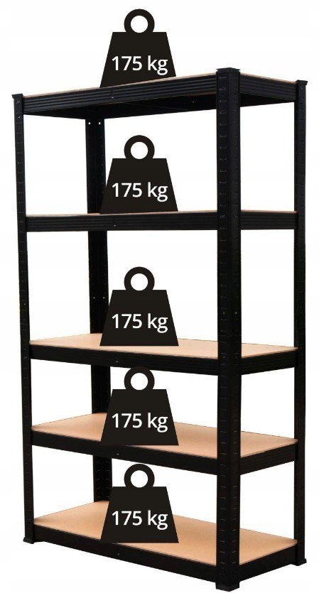 Regał Magazynowy 180x90x40 cm – Stal Ocynkowana, MDF Regał Magazynowy 180x90x40 cm – Stal Ocynkowana, MDF