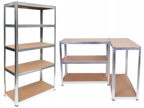 Regał Magazynowy 150x70x30 cm – Stal Ocynkowana, MDF Regał Magazynowy 150x70x30 cm – Stal Ocynkowana, MDF