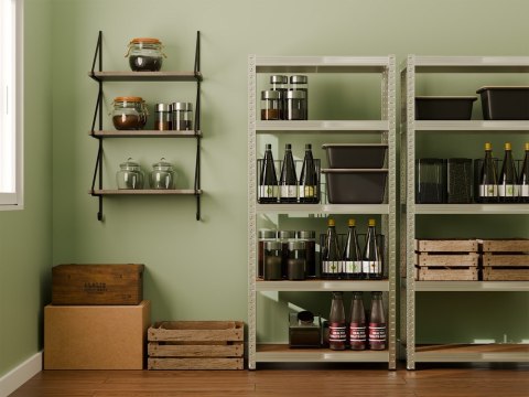 Regał Magazynowy 150x70x30 cm – Stal Ocynkowana, MDF Regał Magazynowy 150x70x30 cm – Stal Ocynkowana, MDF
