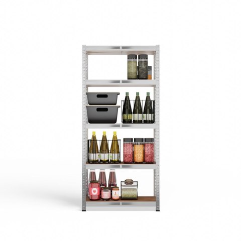 Regał Magazynowy 150x70x30 cm – Stal Ocynkowana, MDF Regał Magazynowy 150x70x30 cm – Stal Ocynkowana, MDF