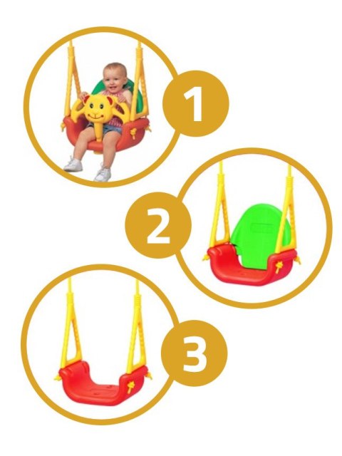 Huśtawka kubełkowa modułowa 3w1 Edu-Play Jumbo - do domu i ogrodu Huśtawka kubełkowa modułowa 3w1 Edu-Play Jumbo - do domu i ogrodu