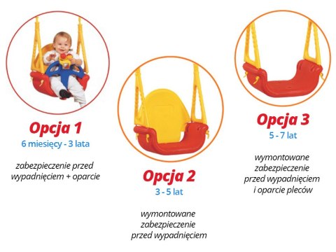 Huśtawka kubełkowa modułowa 3w1 Edu-Play Jumbo - do domu i ogrodu Huśtawka kubełkowa modułowa 3w1 Edu-Play Jumbo - do domu i ogrodu