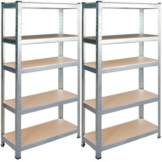 Zestaw 2 Sztuk Regałów Metalowych Magazynowych Humberg HR-810 150 x 75 x 30 cm 2 szt