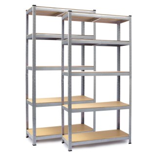 Zestaw 2 Sztuk Regałów Metalowych Magazynowych Humberg HR-810 150 x 75 x 30 cm 2 szt