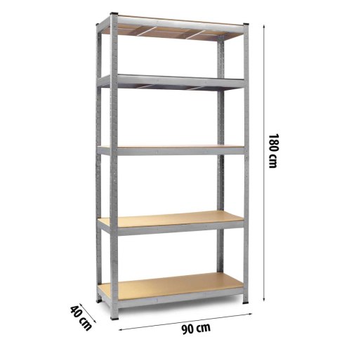 Regał metalowy magazynowy zestaw 2 szt 180 x 90 x 40 cm Humberg HR-812 Regał metalowy magazynowy zestaw 2 szt 180 x 90 x 40 cm Humberg HR-812
