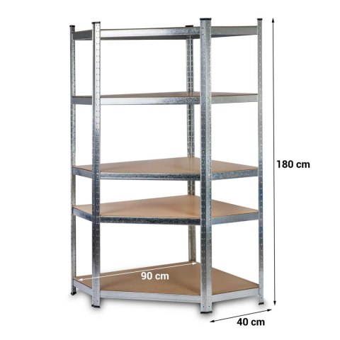 Narożny Regał Metalowy Magazynowy Humberg HR-817 180 x 90 x 40 cm Narożny Regał Metalowy Magazynowy Humberg HR-817 180 x 90 x 40 cm