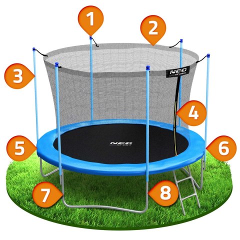 Trampolina Ogrodowa Neo-Sport 6ft/183cm z Siatką i Drabinką Trampolina Ogrodowa Neo-Sport 6ft/183cm z Siatką i Drabinką