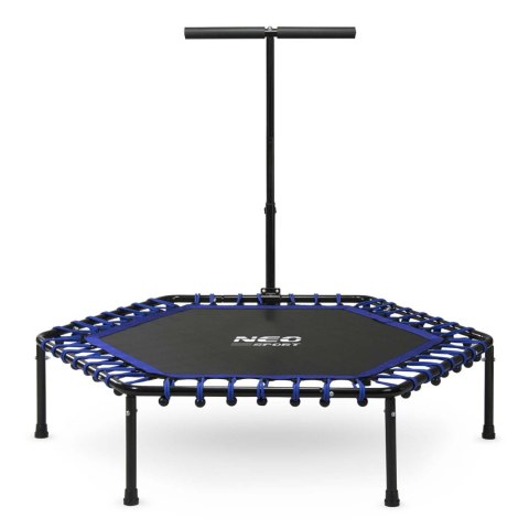 Trampolina fitness z uchwytem 127 cm Neo-Sport - sześciokątna niebieska