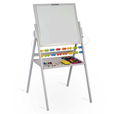 Ricokids Duża Tablica Magnetyczna Drewniana dla Dzieci 4w1 Szara Ricokids Duża Tablica Magnetyczna Drewniana dla Dzieci 4w1 Szara
