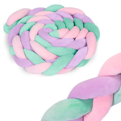 Otulacz do łóżeczka Ricokids – pleciony ochraniacz warkocz 3m miętowo-różowo-fioletowy Otulacz do łóżeczka Ricokids – pleciony ochraniacz warkocz 3m miętowo-różowo-fioletowy