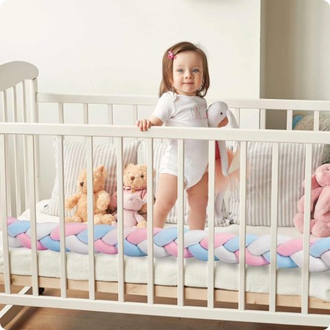 Otulacz do łóżeczka Ricokids – pleciony ochraniacz warkocz 3m niebiesko-różowy Otulacz do łóżeczka Ricokids – pleciony ochraniacz warkocz 3m niebiesko-różowy