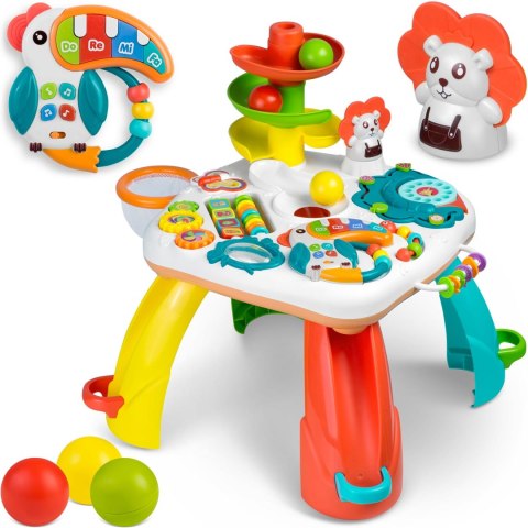 Stolik i Tablica Edukacyjna RicoKids 2w1 - Pianinko, Zjeżdżalnia, Klocki, Stolik i Tablica Edukacyjna RicoKids 2w1 - Pianinko, Zjeżdżalnia, Klocki,