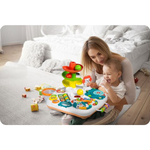 Stolik i Tablica Edukacyjna RicoKids 2w1 - Pianinko, Zjeżdżalnia, Klocki, Stolik i Tablica Edukacyjna RicoKids 2w1 - Pianinko, Zjeżdżalnia, Klocki,