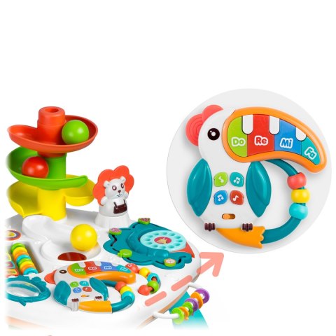 Stolik i Tablica Edukacyjna RicoKids 2w1 - Pianinko, Zjeżdżalnia, Klocki, Stolik i Tablica Edukacyjna RicoKids 2w1 - Pianinko, Zjeżdżalnia, Klocki,