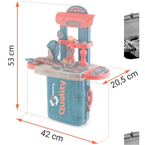 MINI Zestaw Majsterkowicza 3w1: Warsztat, Walizka, Stół Roboczy MINI Zestaw Majsterkowicza 3w1: Warsztat, Walizka, Stół Roboczy