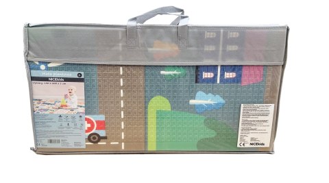 Dwustronna Mata Piankowa Dla Dzieci 150x200 cm – Ulica i Zwierzęta Dwustronna Mata Piankowa Dla Dzieci 150x200 cm – Ulica i Zwierzęta