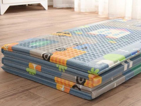 Dwustronna Mata Piankowa Dla Dzieci 150x200 cm – Ulica i Zwierzęta Dwustronna Mata Piankowa Dla Dzieci 150x200 cm – Ulica i Zwierzęta