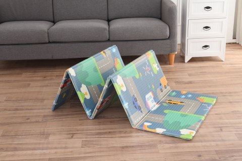 Dwustronna Mata Piankowa Dla Dzieci 150x200 cm – Ulica i Zwierzęta Dwustronna Mata Piankowa Dla Dzieci 150x200 cm – Ulica i Zwierzęta