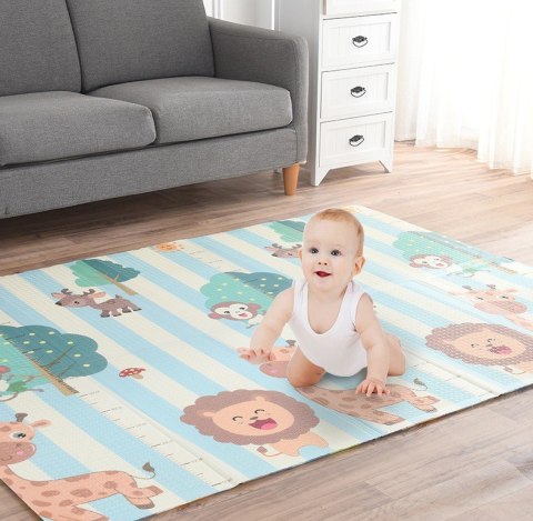 Dwustronna Mata Piankowa Dla Dzieci 150x200 cm – Ulica i Zwierzęta Dwustronna Mata Piankowa Dla Dzieci 150x200 cm – Ulica i Zwierzęta