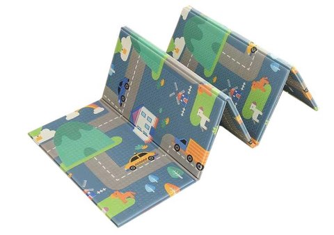 Dwustronna Mata Piankowa Dla Dzieci 150x200 cm – Ulica i Zwierzęta Dwustronna Mata Piankowa Dla Dzieci 150x200 cm – Ulica i Zwierzęta